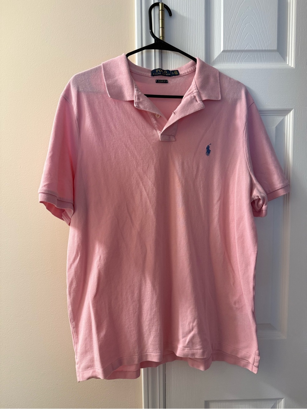Ralph Lauren Light Pink Polo with Blue Pony Logo